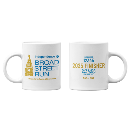 2025 INDEPENDENCE BROAD STREET RUN 11 oz Finisher Mug - Custom with your time