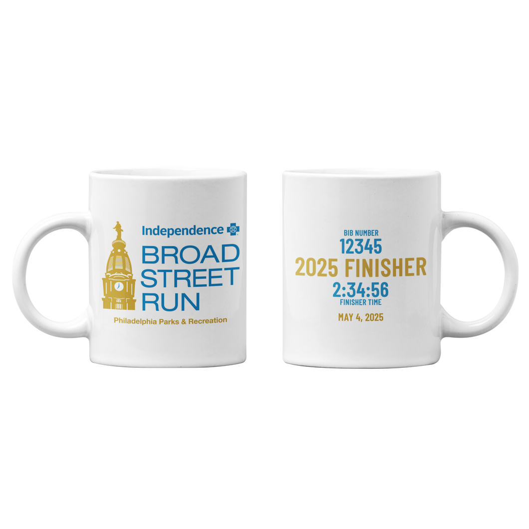 2025 INDEPENDENCE BROAD STREET RUN 11 oz Finisher Mug - Custom with your time