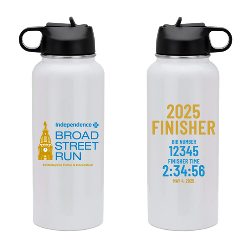 2025 INDEPENDENCE BROAD STREET RUN Insulated Water Bottle - Customized Finisher