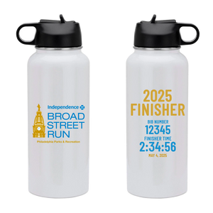 2025 INDEPENDENCE BROAD STREET RUN Insulated Water Bottle - Customized Finisher