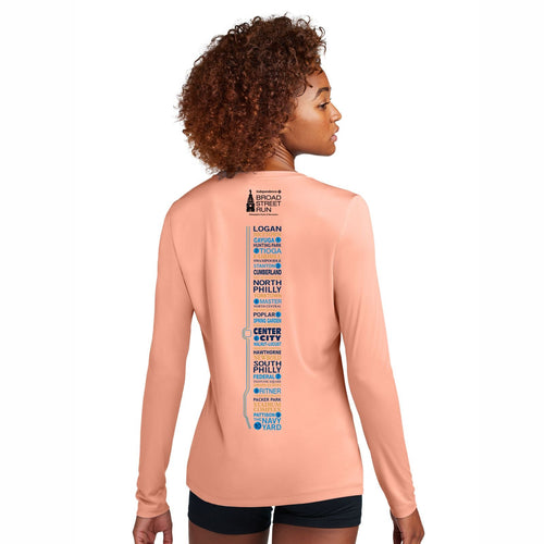 Women's LS Tech UPF Tee -Soft Coral- Directions