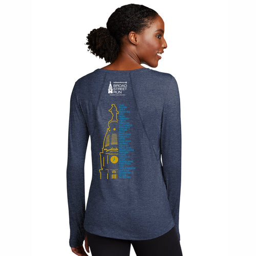 Women's LS Stretch Tech Tee -Dark Denim- Directions
