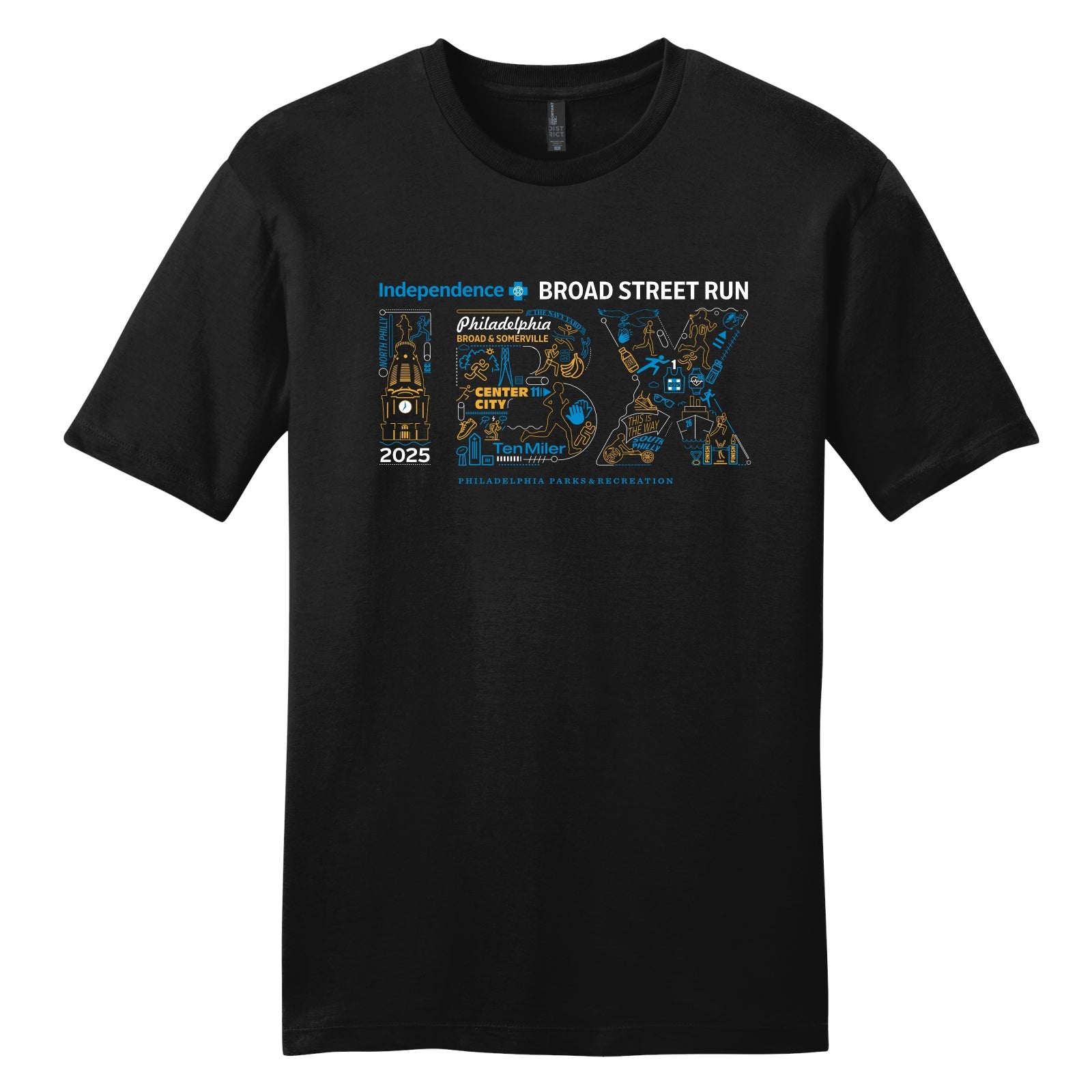 Adult USA Cotton Tee -Black- 2025 Race – Shop Broad Street Run