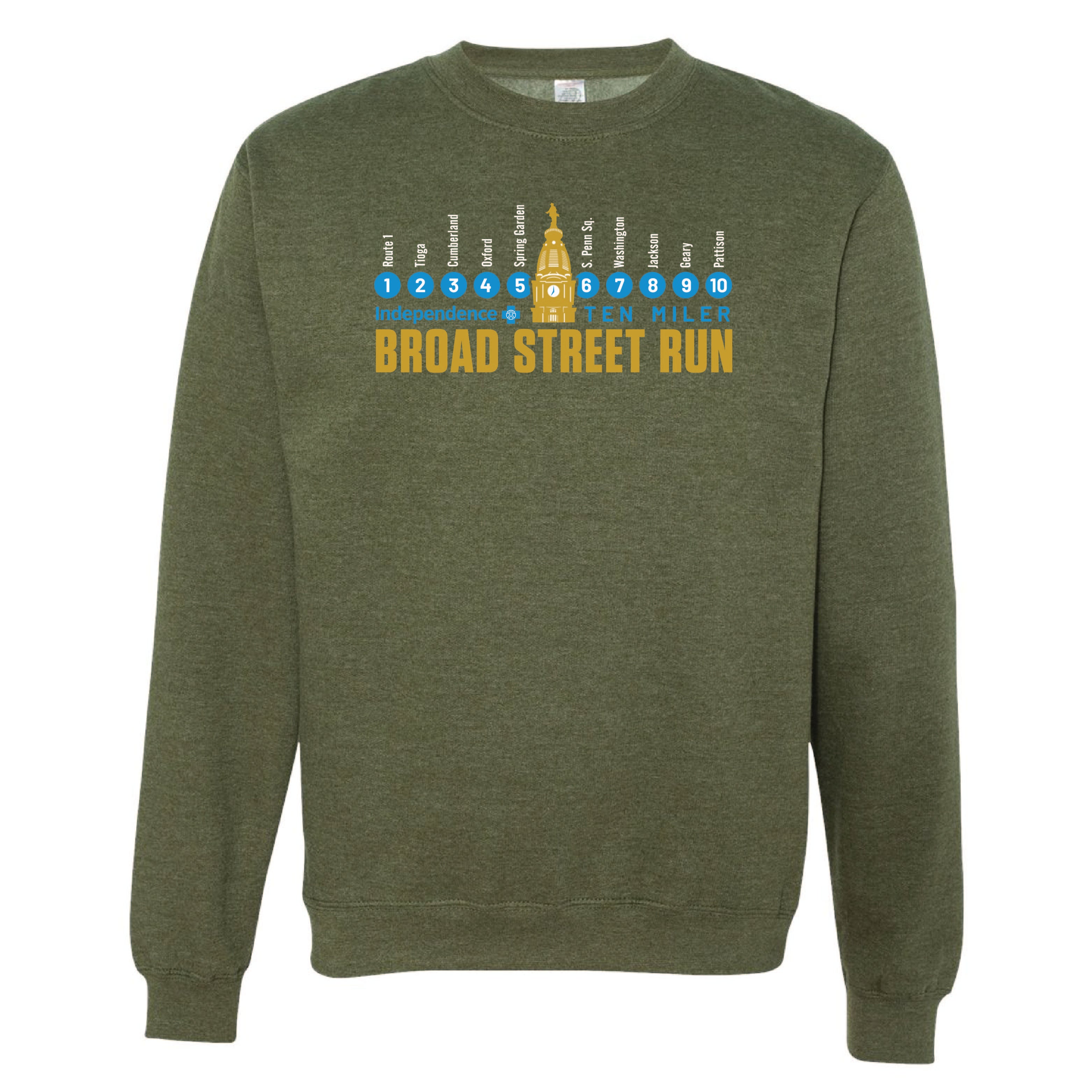 Adult Fleece Crew -Army Heather- Subway – Shop Broad Street Run