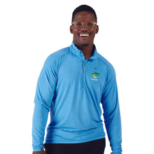 Men's Sueded Eco 1/4 Zip -Azure- Embroidery
