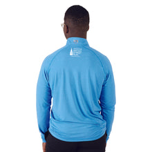 Men's Sueded Eco 1/4 Zip -Azure- Embroidery
