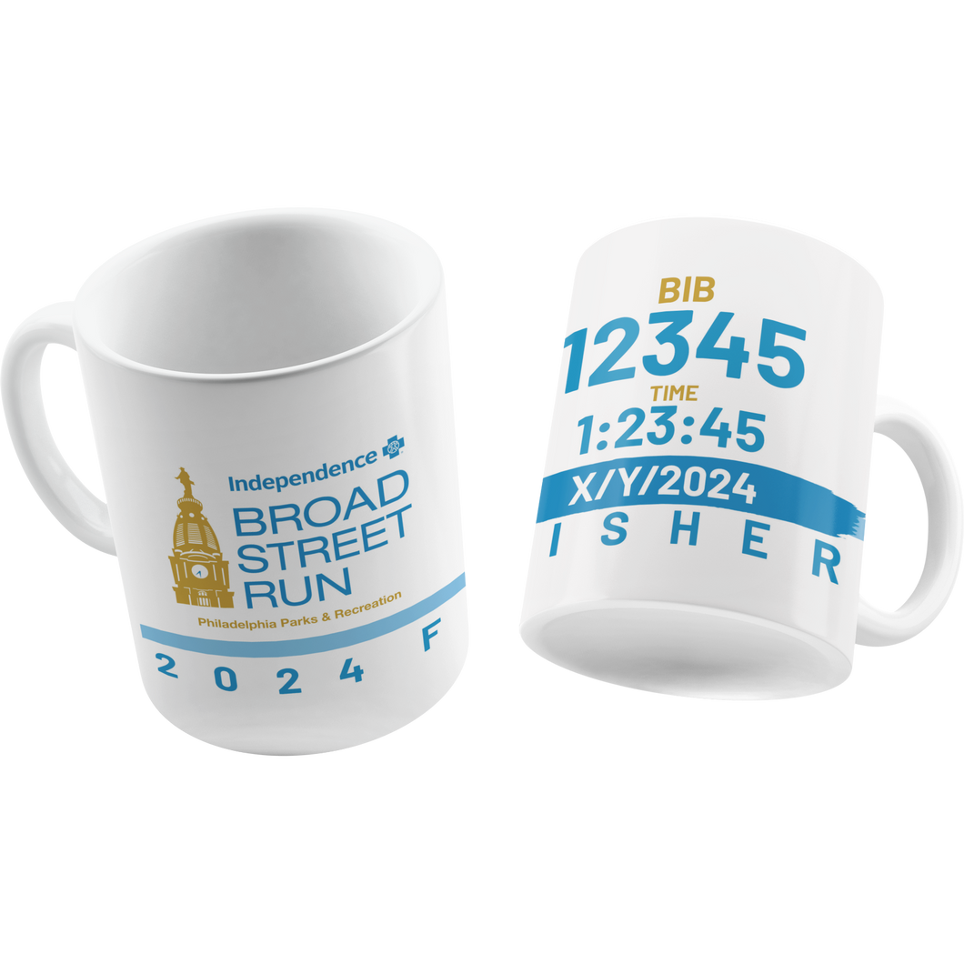 Broad Street Run '24 11 oz Finisher Mug - Custom with your time