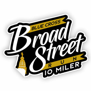 Sticker - Die-Cut 3-1/4" x 4-1/4" Black / Gold 'Logo' Design - Broad Street Run