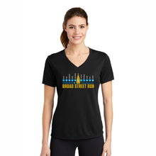 Women's Tech V-Neck UPF40+ Tee -Black- Subway