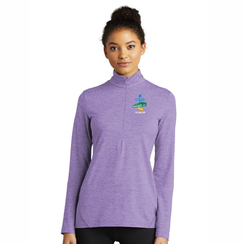 Women's Stretch 1/2 Zip -Hyacinth- Embroidered